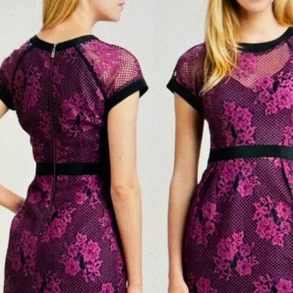 Nanette Lepore Orchid Purple Lace Sheath Dress Size 8